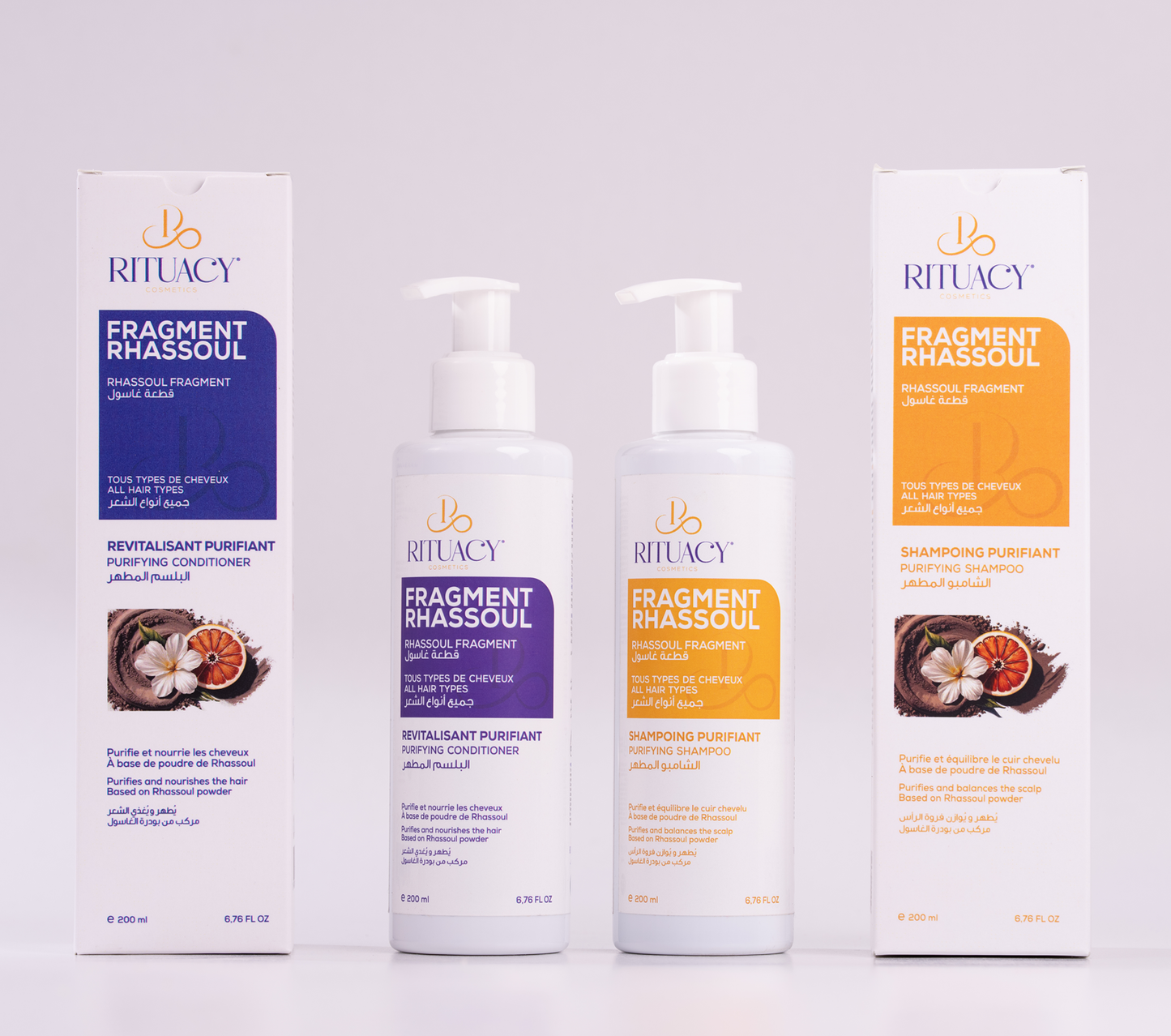 Rituacy Duo Détox au Rhassoul - Shampoing + Revitalisant - Cure Détox Cheveux 14 Jours - 2x200ml